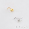 MULTI CZ CELESTIAL SPARKLING CRESCENT MOON WITH STAR 316L SURGICAL STEEL L-SHAPE NOSE BOX